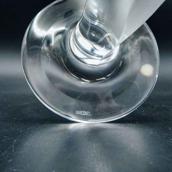 Riedel Crystal Calla Lily Candlestick Holder Pair 7-1/2 Inches Tall Frosted - Picture 8 of 8